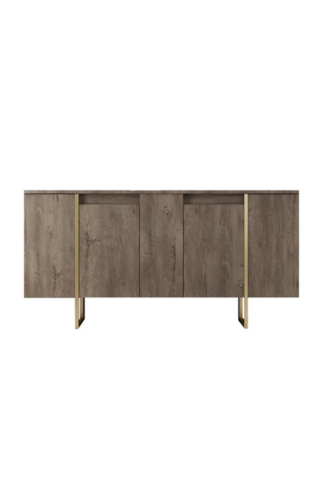 Hanah Home Consola Luxe Nogal y Dorado